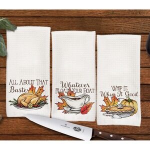 Funny Thanksgiving Kitchen Towel set, Set of 3, set #2,‎